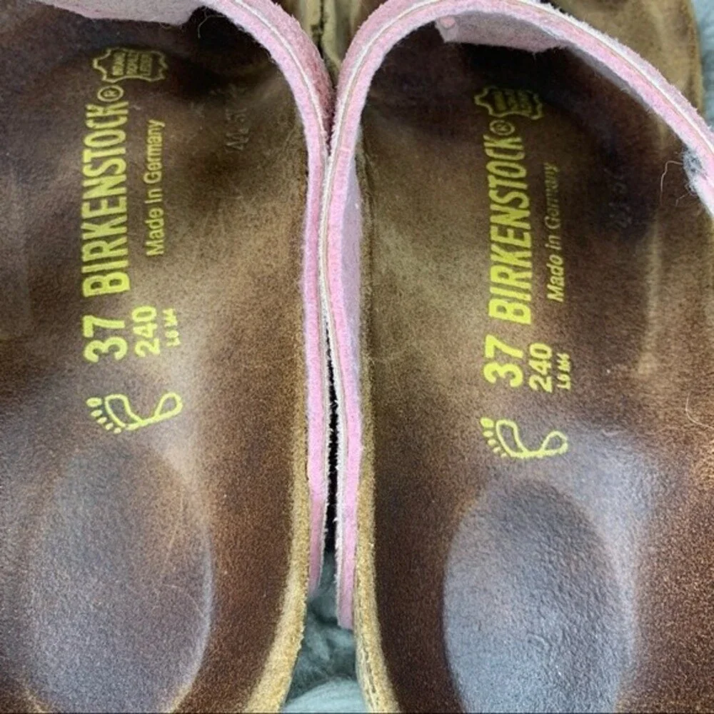 Birkenstock Gizeh Birko-Flor metallic pink sandal women’s shoe size 37 US 6 6.5